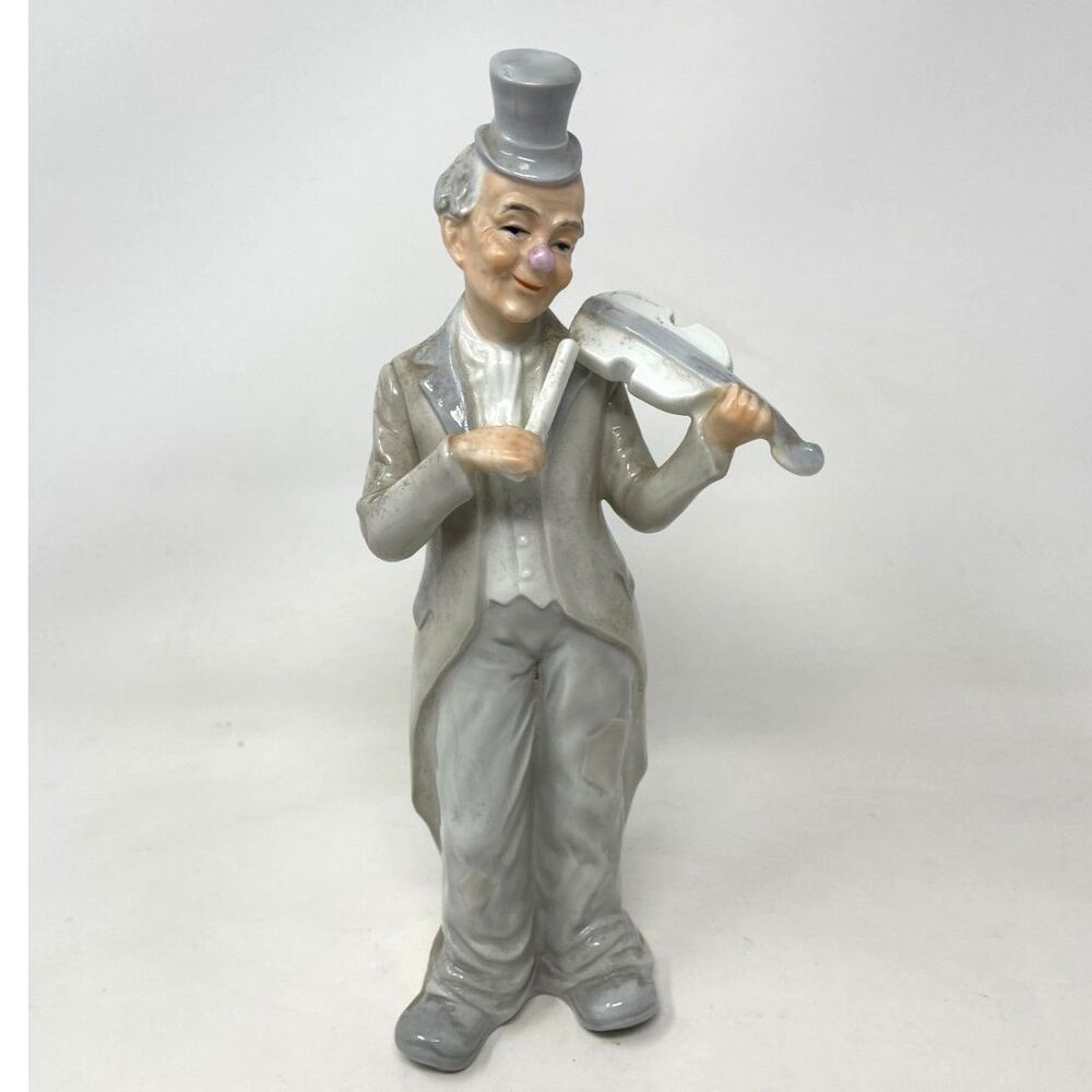 KPM Porcelain Clowning Around Dad Violin Music Player Figurine